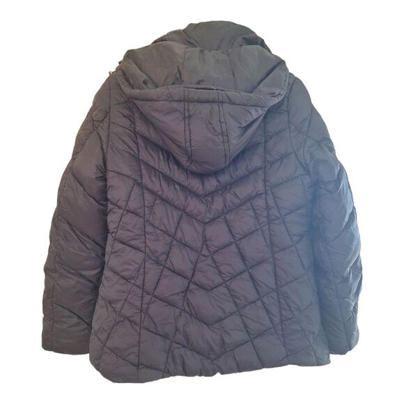 NICOLE MILLER Black Puffer Coat Hooded Jacket Womens Size Small Full Zip - Picture 2 of 16